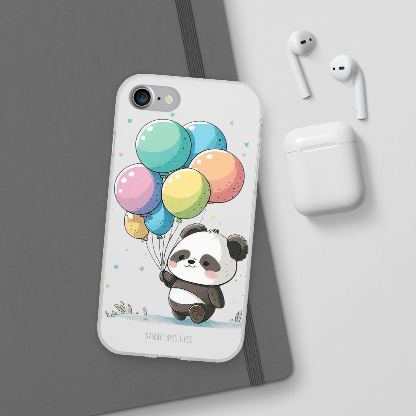 Cute Panda with Balloons flexi Smartphone Case - Add Some Adorable and Protective Style to Your Device