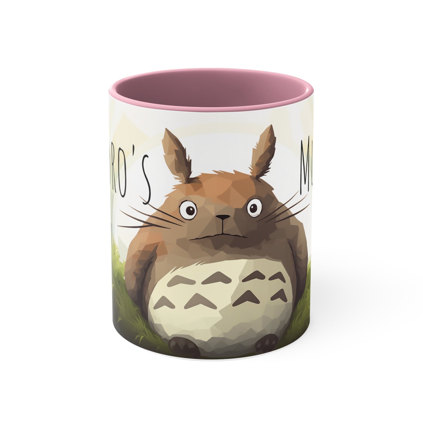 Totoro's Mug: Whimsical Delight in Geometric Style 11 oz Bicolor Mug