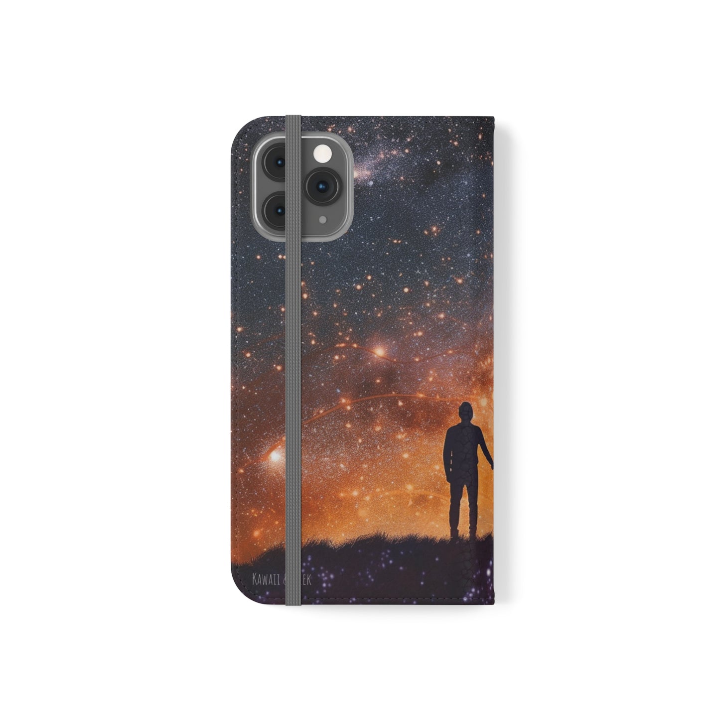 Starry Night Lovers Flip Phone Case - Embrace the Beauty of the Night Sky