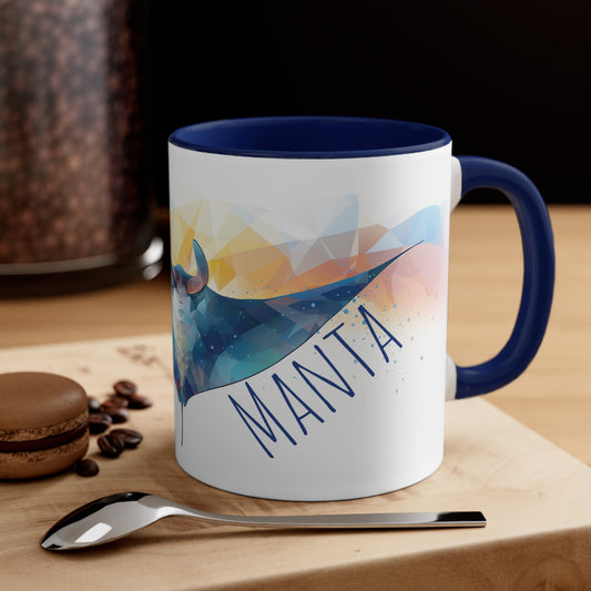 Manta Ray Coffee or Tea Mug: Dive into Coastal Bliss with Every Sip