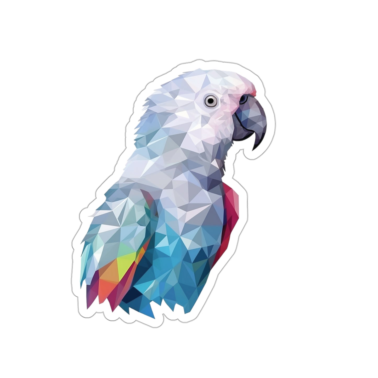 Grey Parrot Sticker - A Graceful Avian Presence