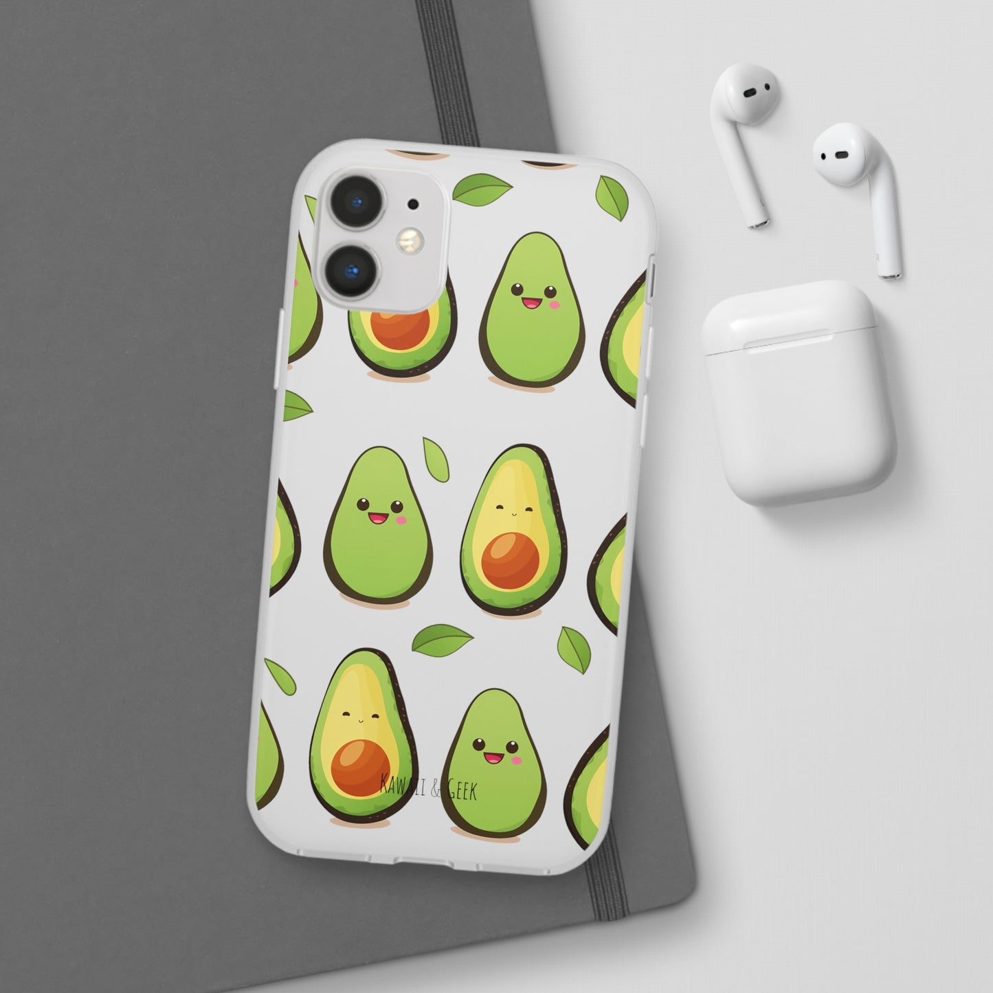 Cute Avocado Transparent Flexi Case: Perfect Blend of Style & Function