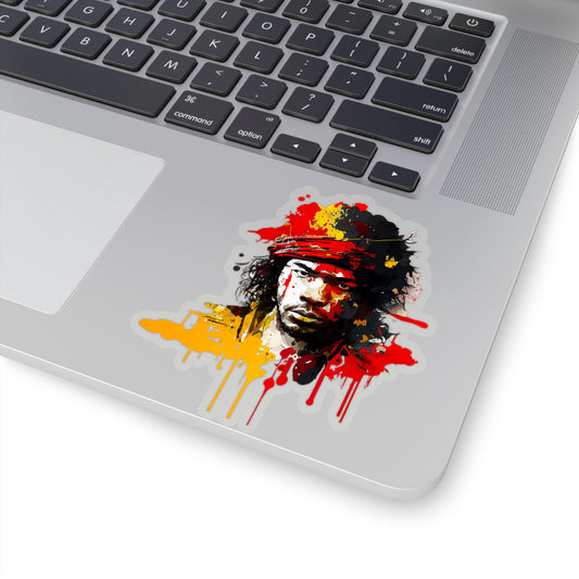 Jimi Hendrix in Watercolor Style Sticker - Add Some Musical and Artistic Style to Your Tech