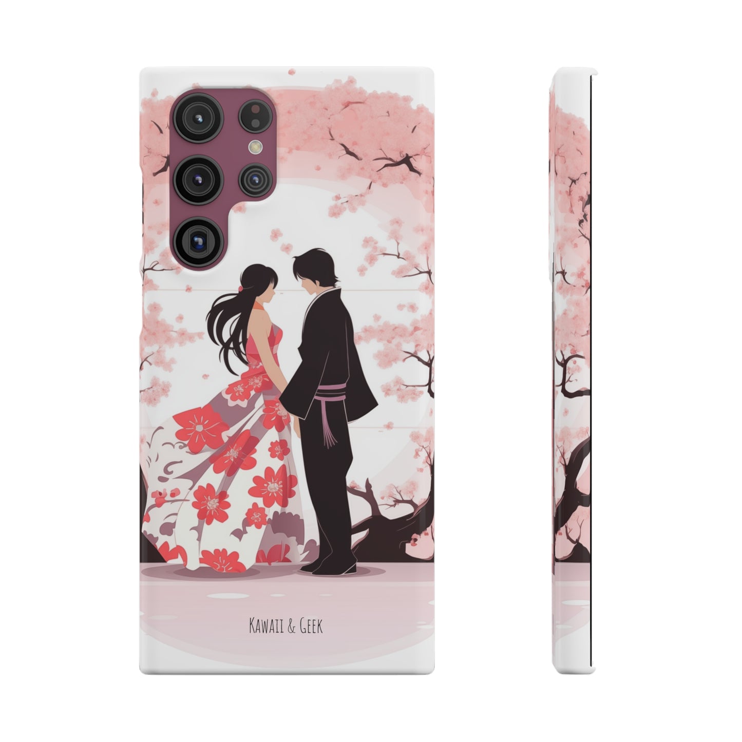 Japanese Blossom Love Premium Phone Case - Valentine's Cherry Tree Design