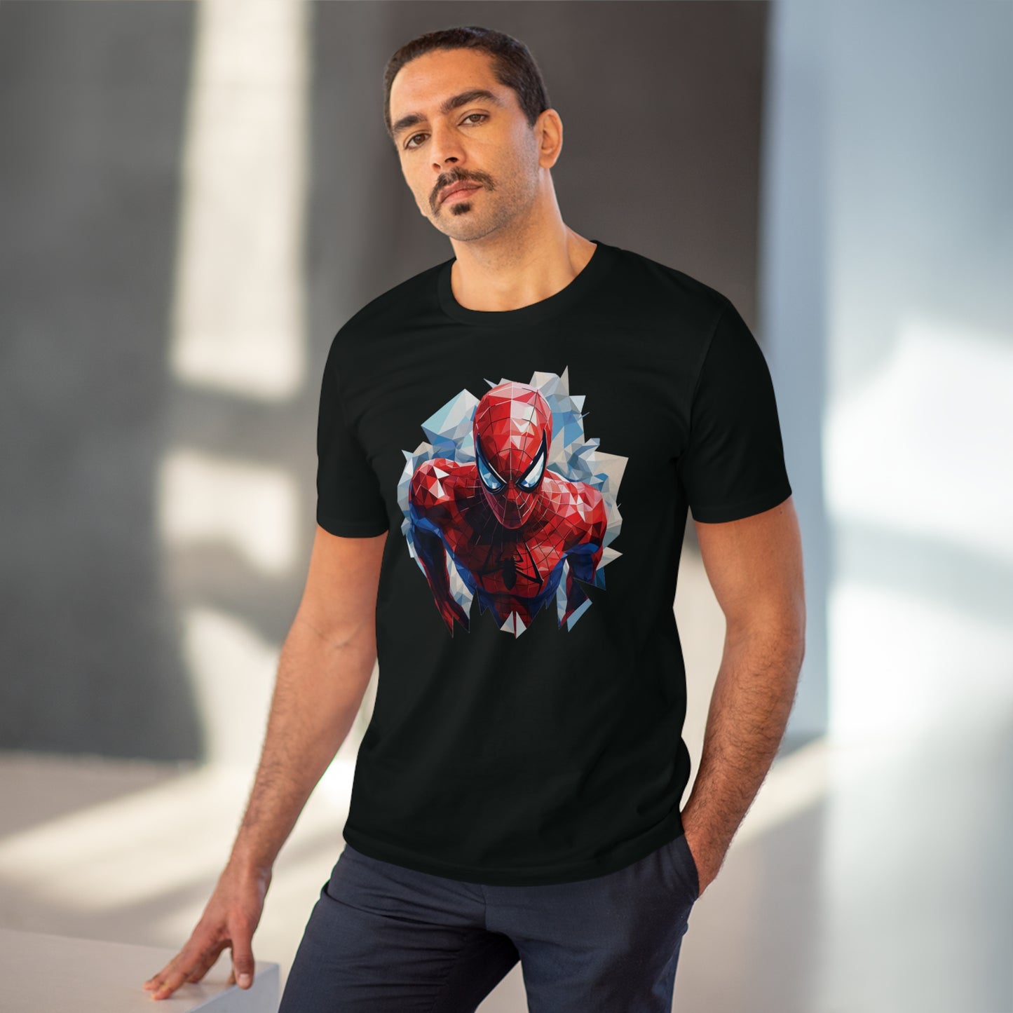 Spider-Man Polygonal Geometric T-Shirt - Swing into Stylish Adventure