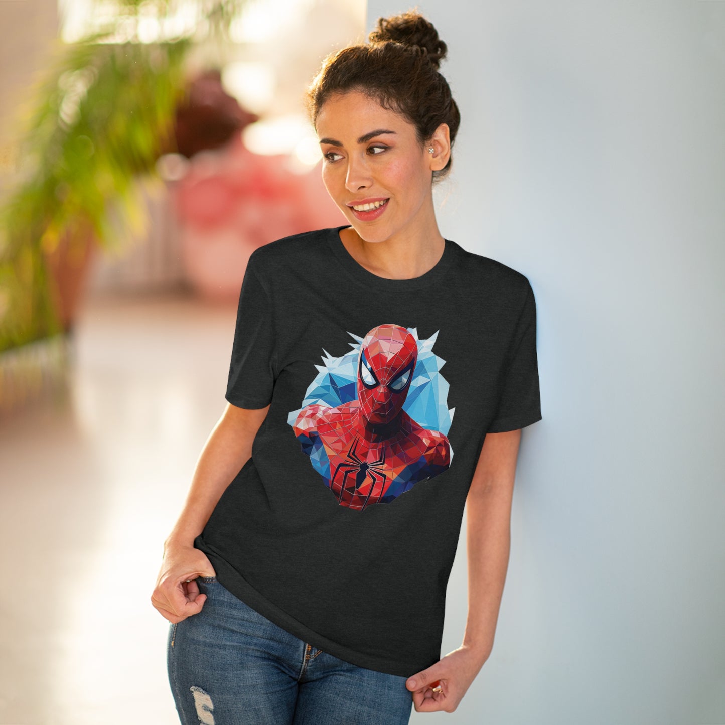 Spider-Man Polygonal Geometric T-Shirt - Swing into Stylish Adventure