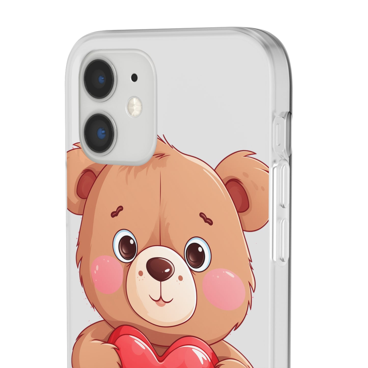 Teddy Bear Heart Phone Case - Flexi & Semi-Transparent - Valentine's Day