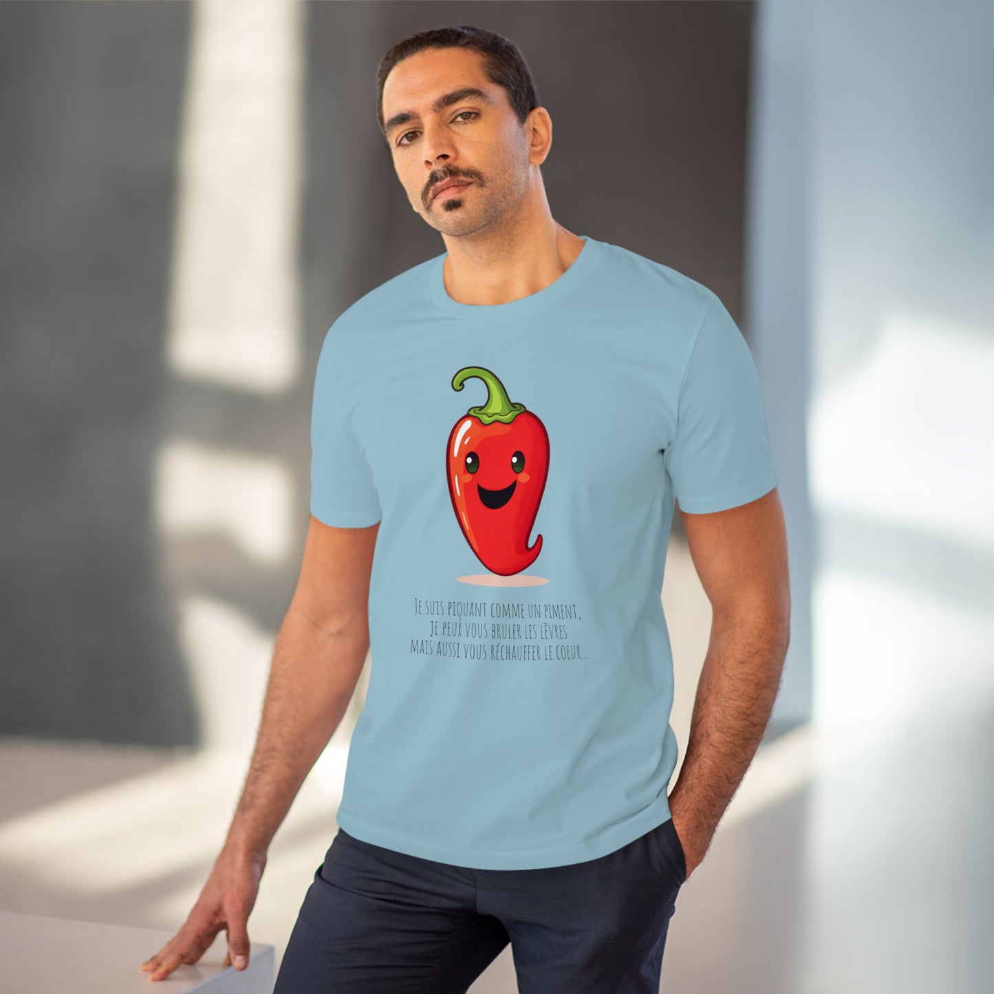 Cute and Smiling Red Hot Pepper Eco-Friendly T-Shirt - FRENCH