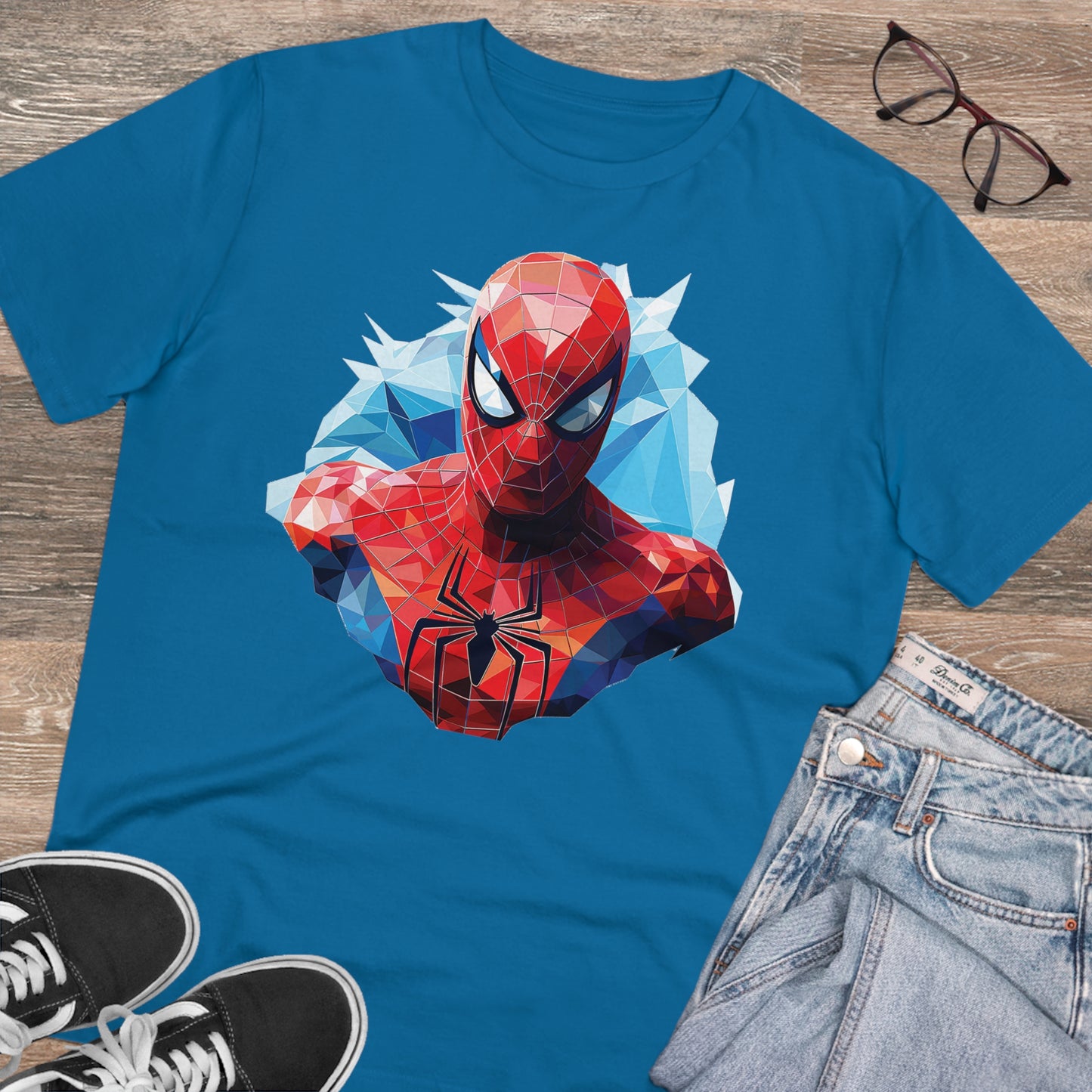 Spider-Man Polygonal Geometric T-Shirt - Swing into Stylish Adventure