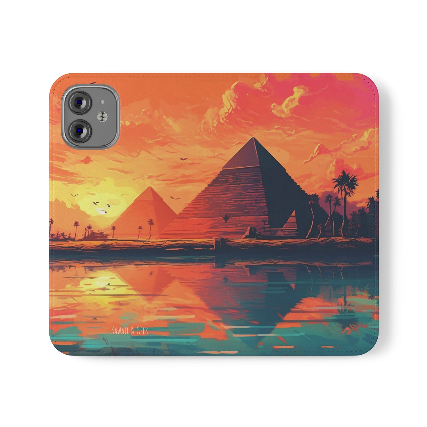 Egyptian Pyramid at Sunset Flip Phone Case - Carry the Mystique of Ancient Egypt with You