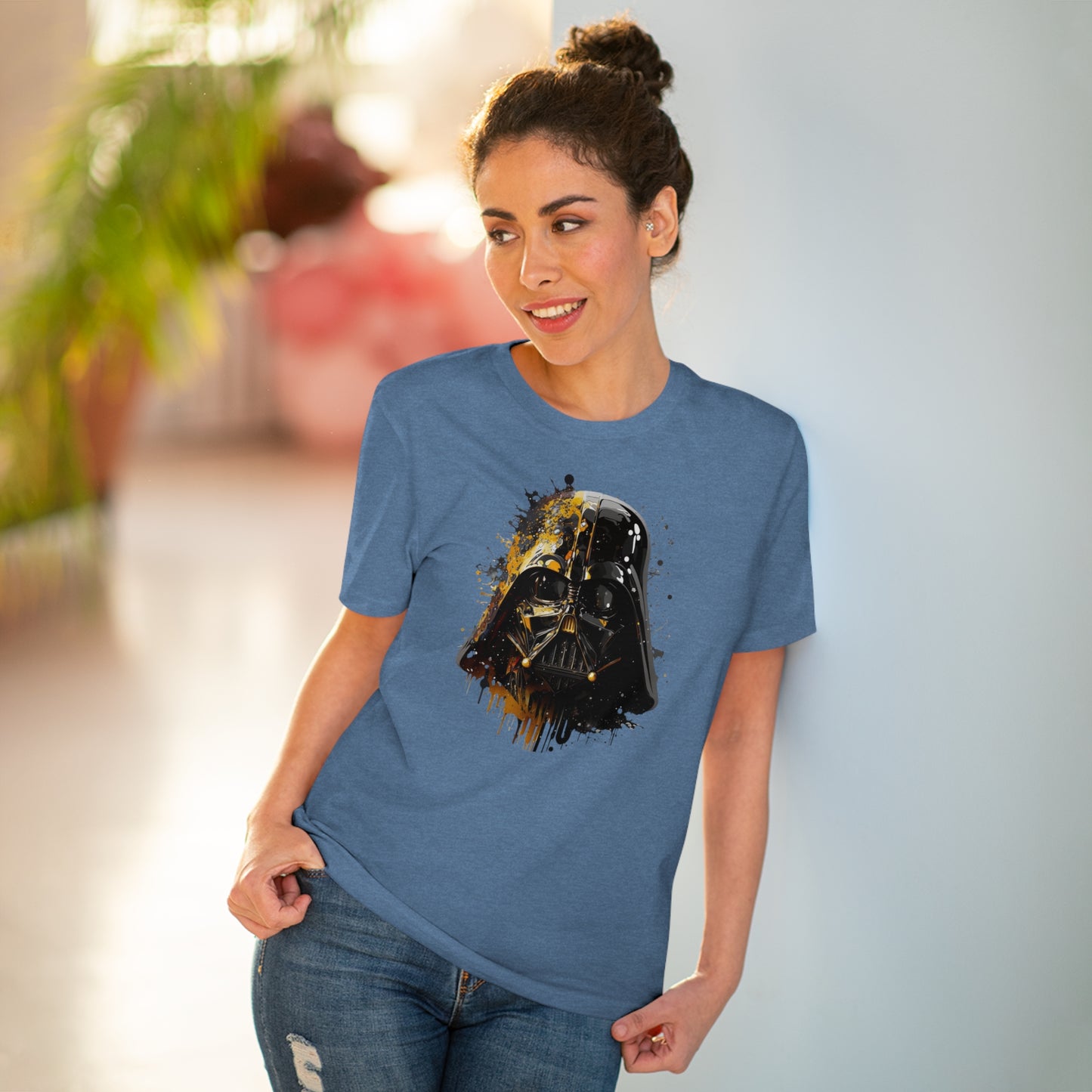 Darth Vader in Watercolor Style Eco-Friendly Unisex T-Shirt - Add Some Artistic and Sustainable Style to Your Wardrobe