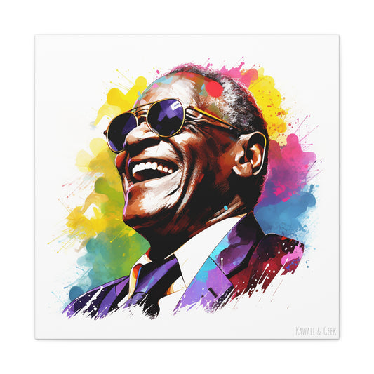 Ray Charles Watercolor Tribute : Timeless Cotton Canva