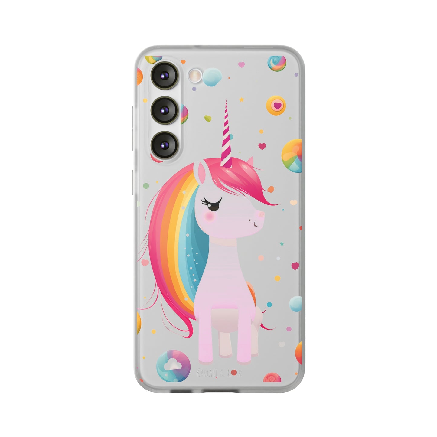 Kawaii Unicorn Flexi Transparent Phone Case