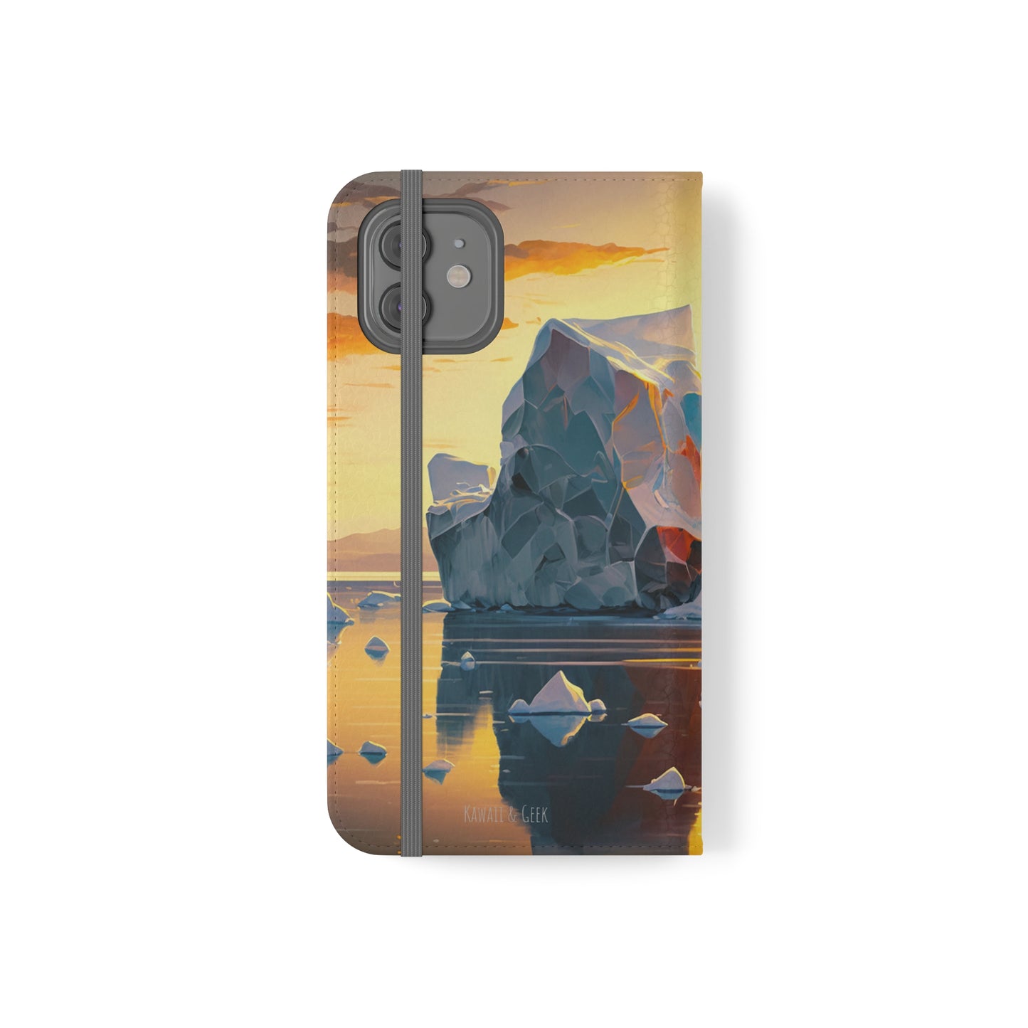 Arctic Landscape and Iceberg at Sunset Flip Phone Case - Capture the Serenity of Nature on Your Device