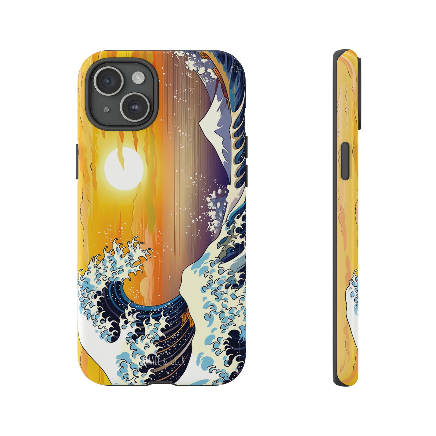 Sunset Big Wave tough Phone Case - Embrace the Majestic Hokusai Style in Your Hands