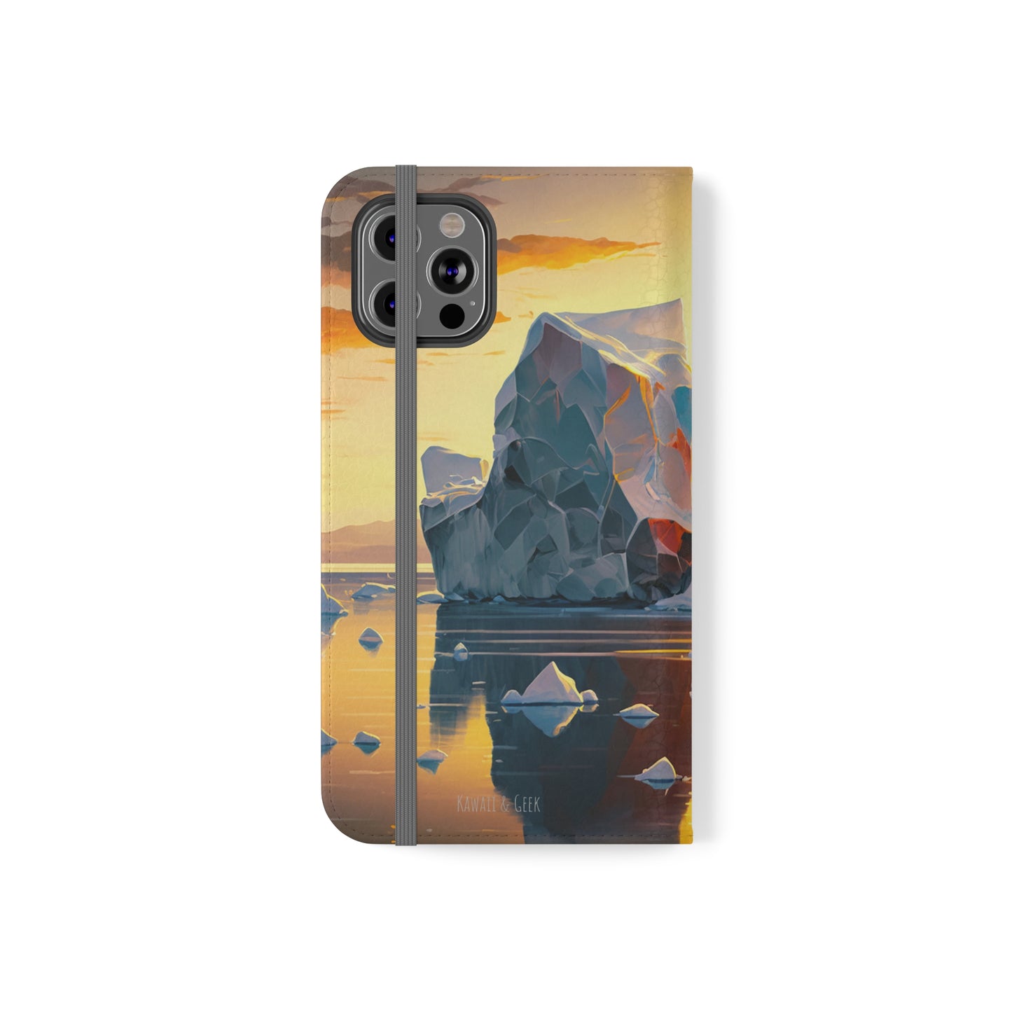 Arctic Landscape and Iceberg at Sunset Flip Phone Case - Capture the Serenity of Nature on Your Device