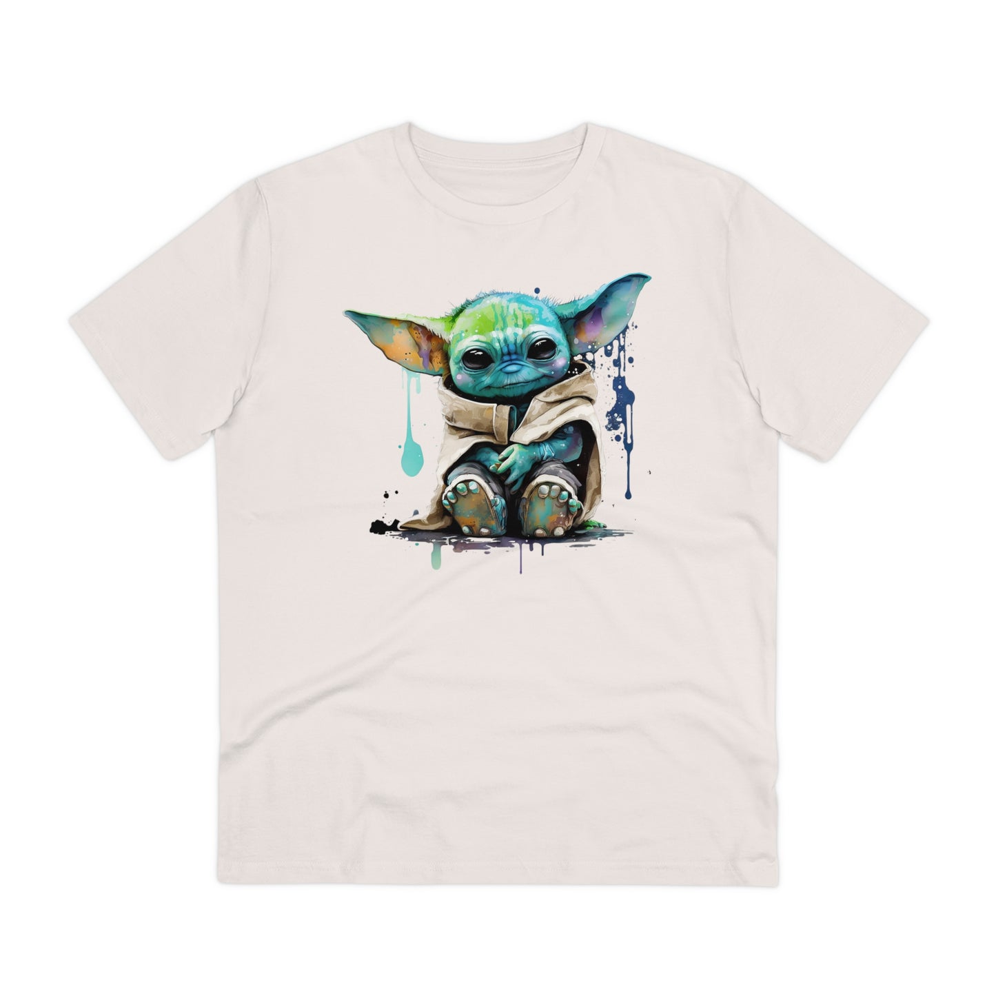 Baby Yoda in Watercolor Style Organic Unisex T-Shirt - Add Some Cute and Eco-Friendly Style to Your Wardrobe