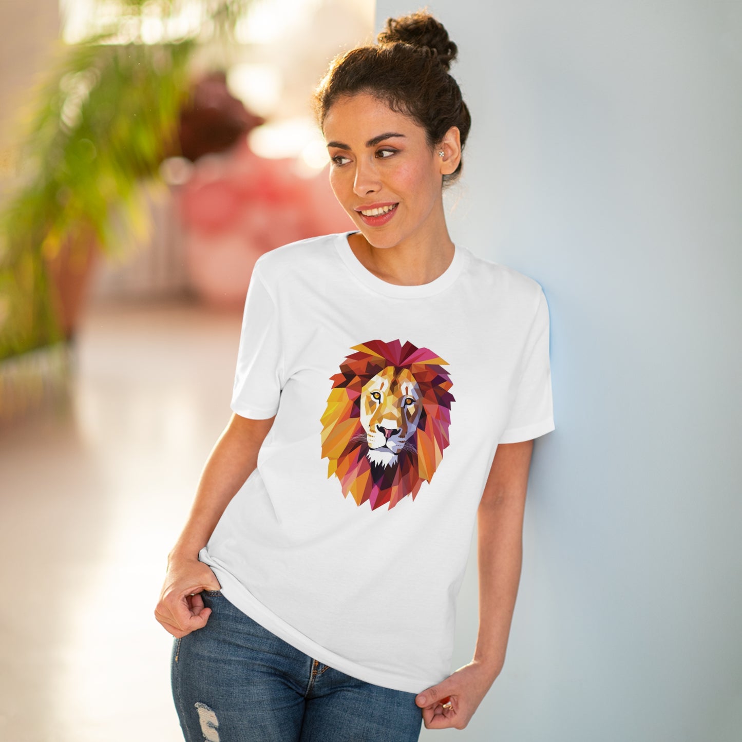 Lion Polygonal T-Shirt - Embrace Majestic Roar