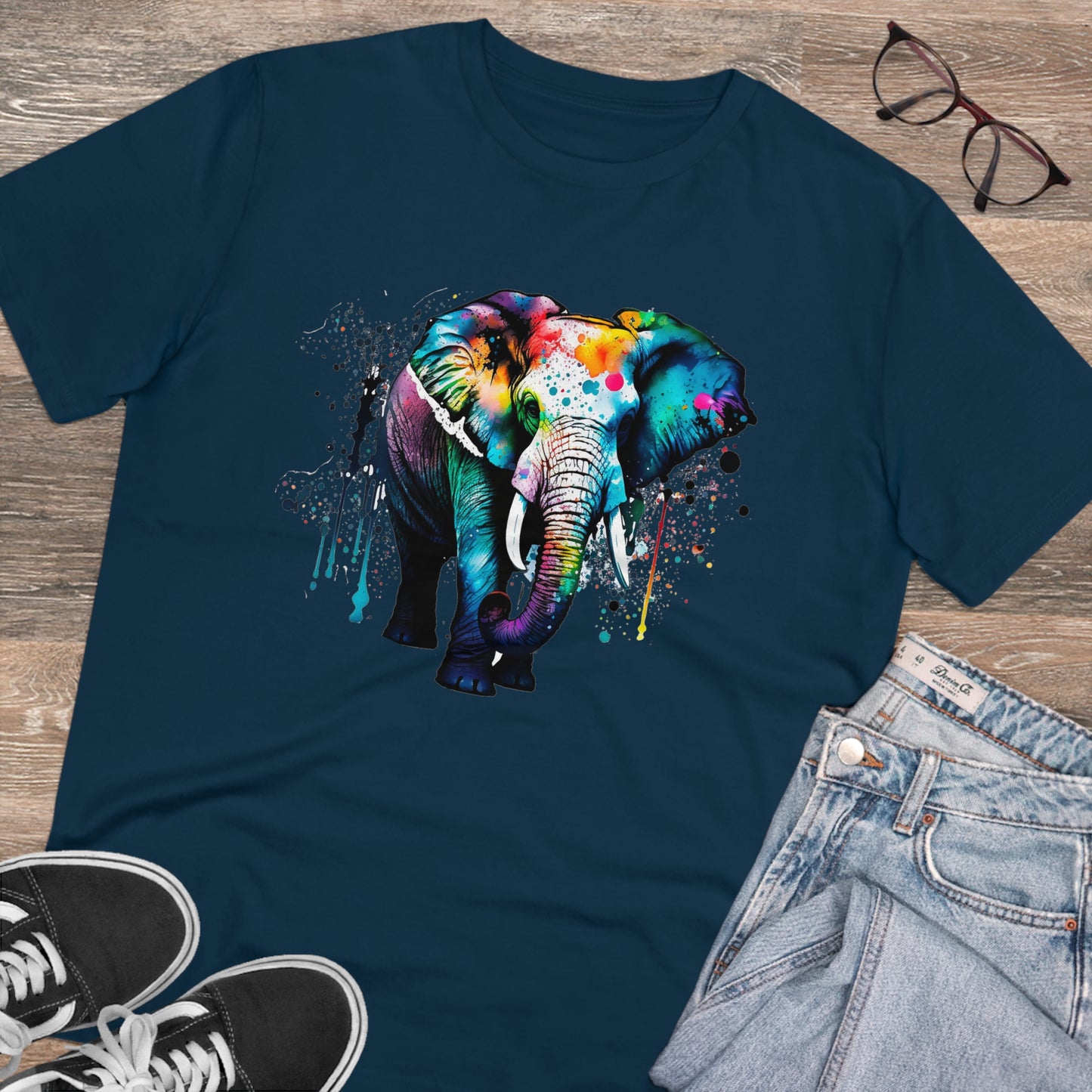 Majestic Elephant T-Shirt in Watercolor Style - Unisex Eco-Friendly T-Shirt - Embrace Nature with Style and Sustainability