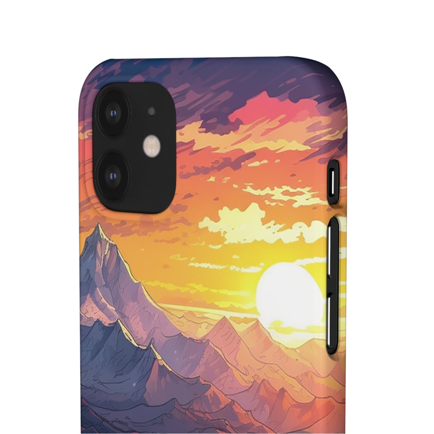 Snowy Mountain Landscape Sunset Phone Case - Embrace the Beauty of Nature on Your Device