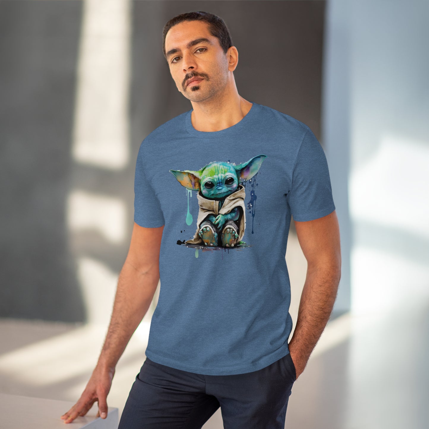 Baby Yoda in Watercolor Style Organic Unisex T-Shirt - Add Some Cute and Eco-Friendly Style to Your Wardrobe