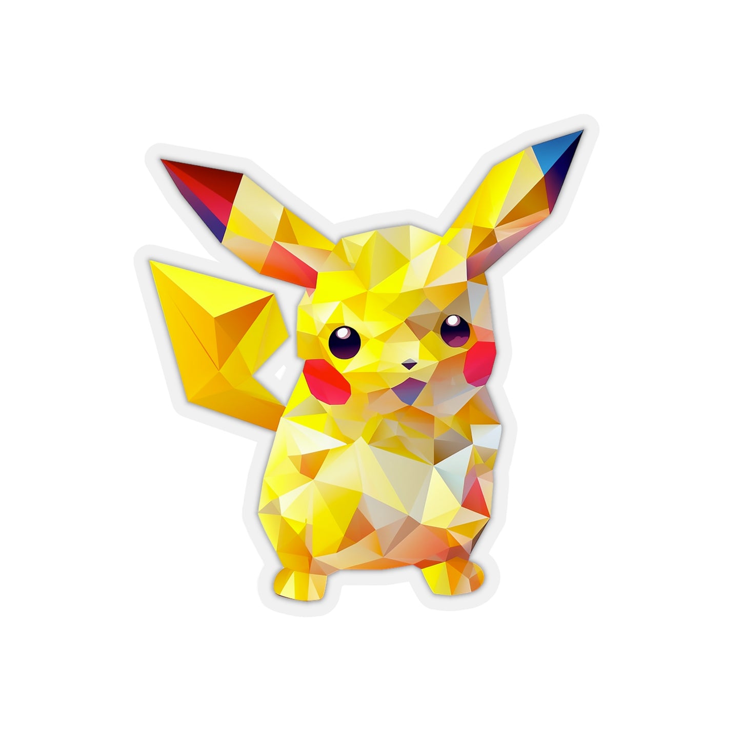 Pikachu Sticker - Electric Charm in Geometric Form