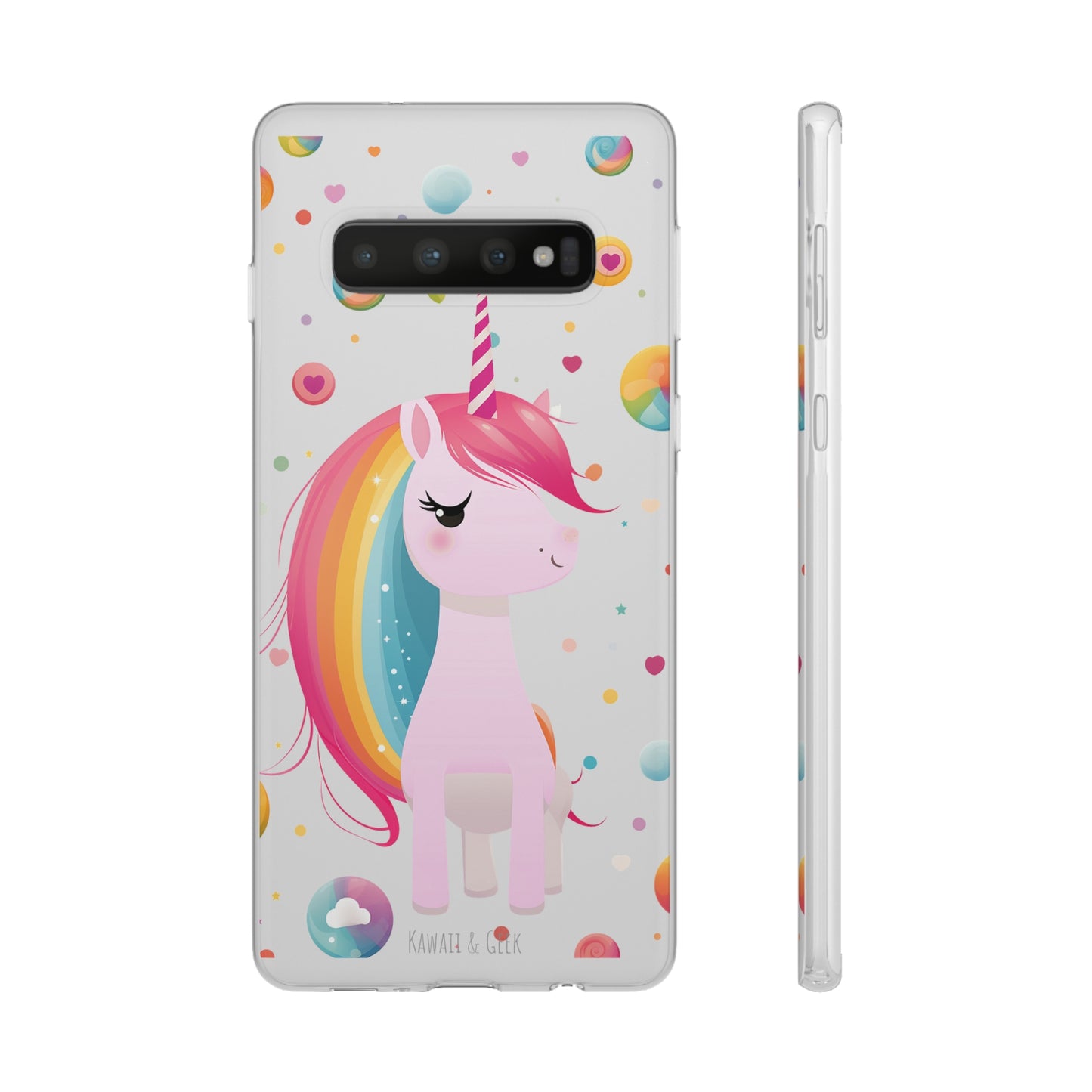 Kawaii Unicorn Flexi Transparent Phone Case