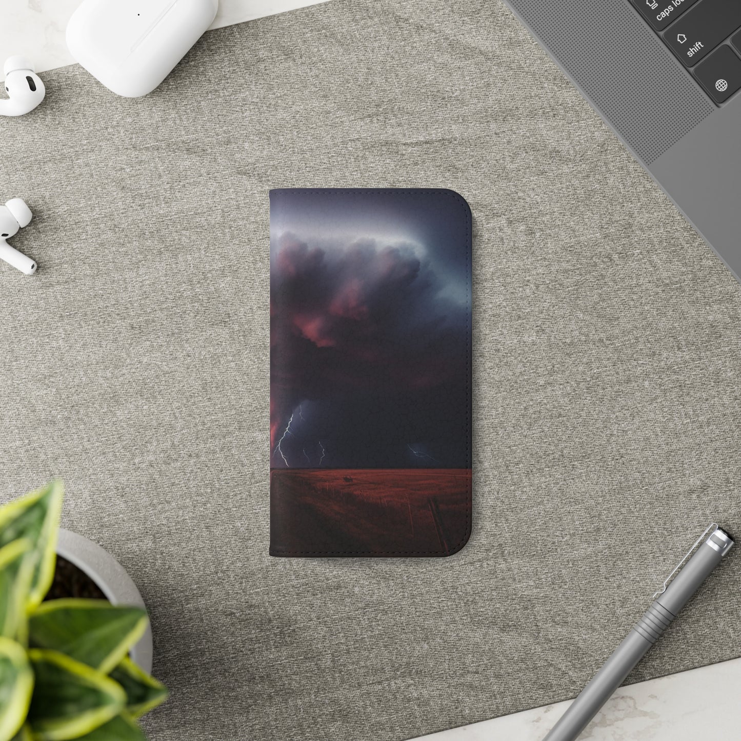 Super Cell Tornado Lightning Flip Phone Case