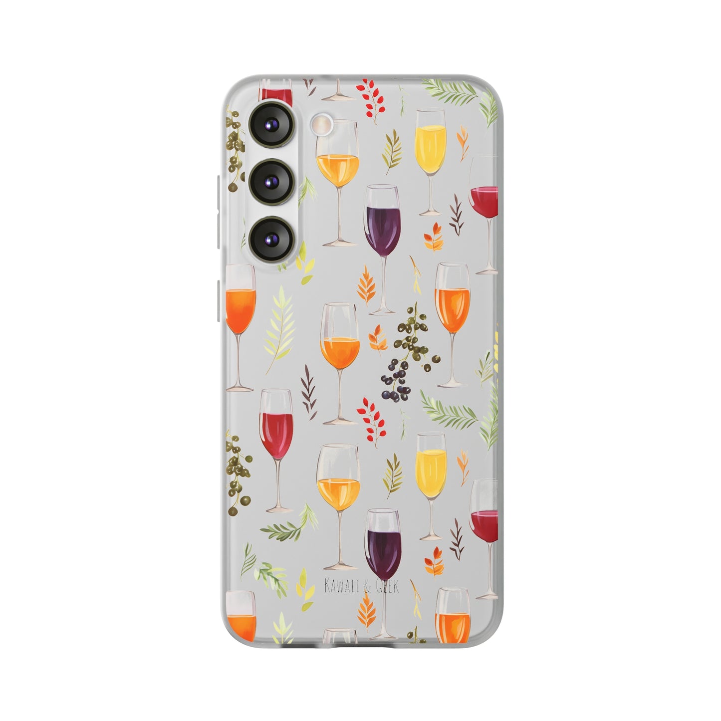 Elegant Wine Glasses Transparent Flexi Phone Case