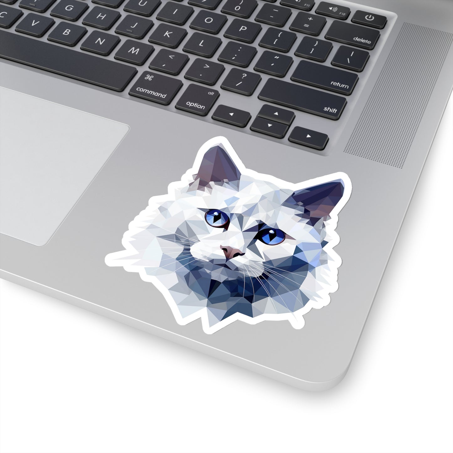 Angora Cat Sticker - Softness in Geometric Harmony