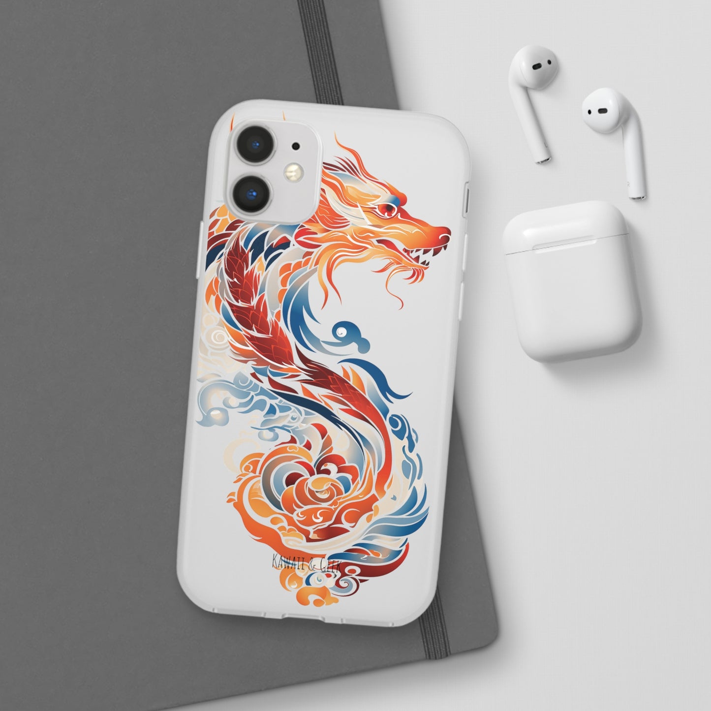 Elegant Chinese Ink Dragon Flexi Transparent Phone Case