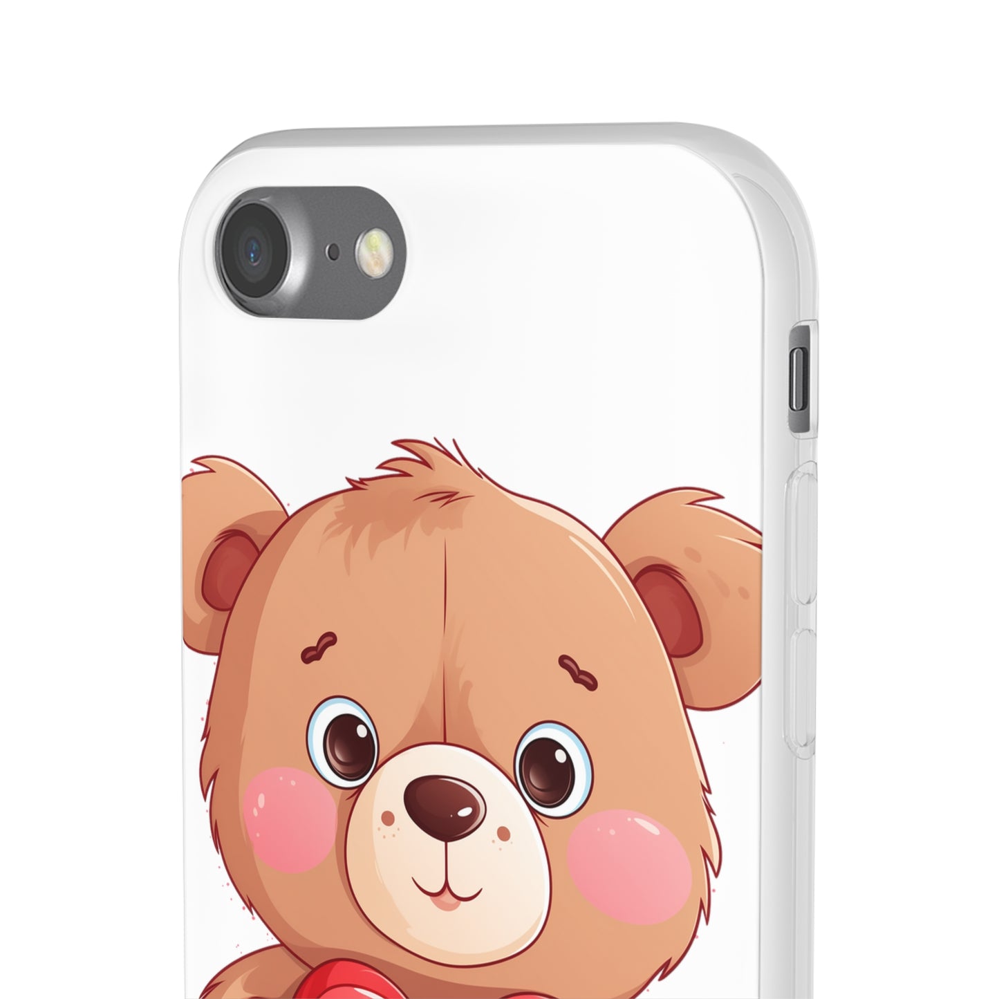 Teddy Bear Heart Phone Case - Flexi & Semi-Transparent - Valentine's Day