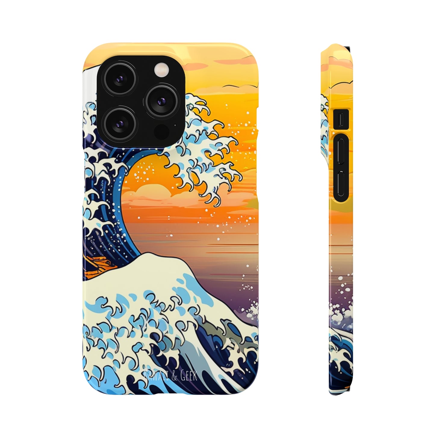 Sunset Big Wave Phone Case - Embrace the Majestic Hokusai Style in Your Hands