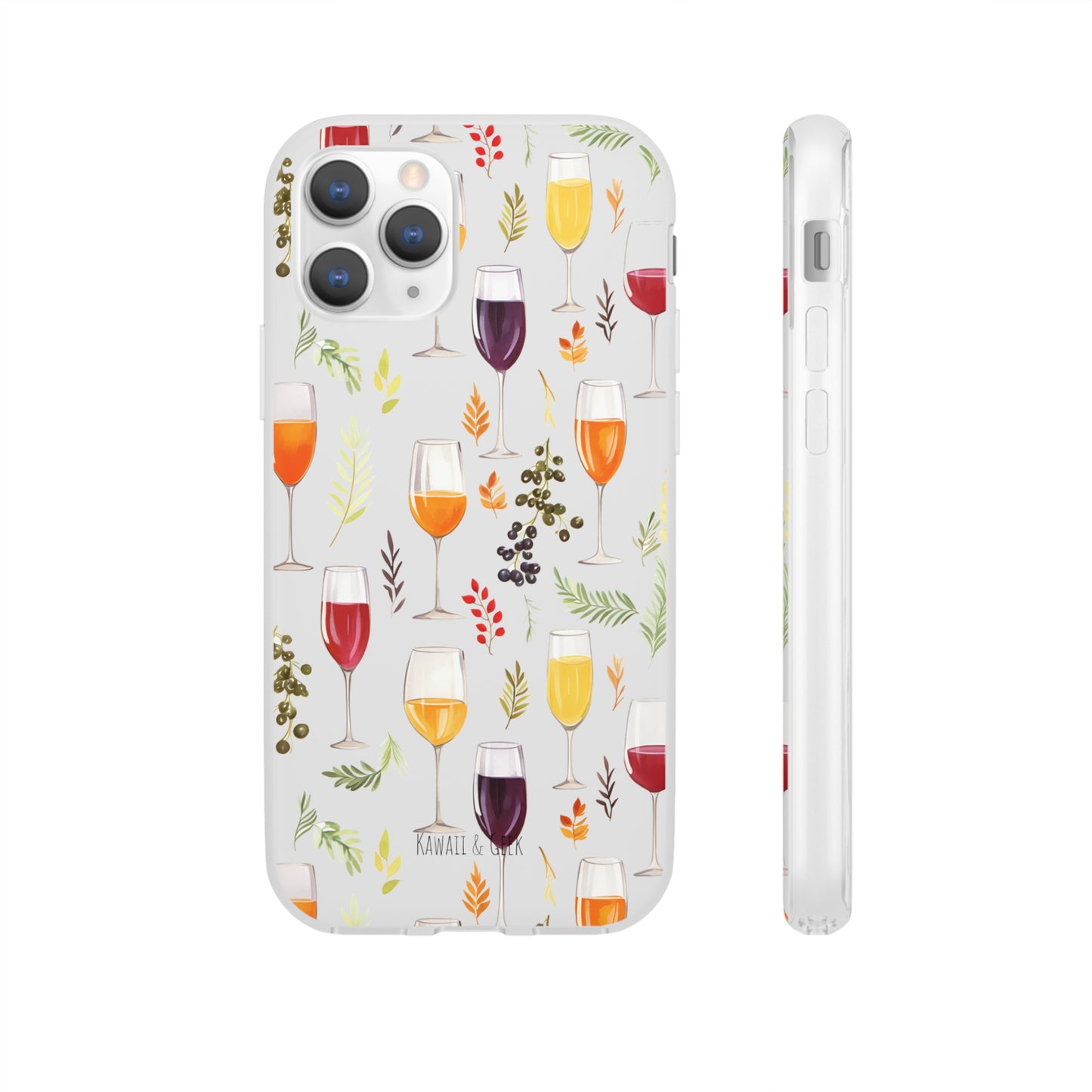 Elegant Wine Glasses Transparent Flexi Phone Case