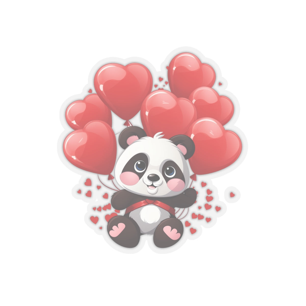 Cute Panda Heart Balloons Sticker - Spread Love and Cuteness with This Adorable Sticker - Valentine's Day