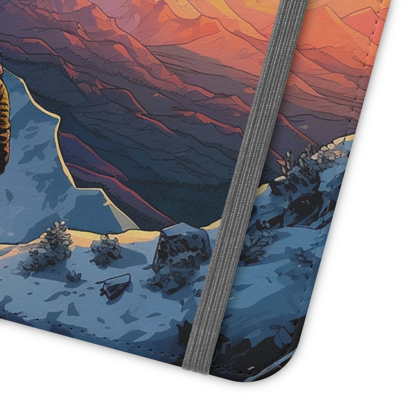 Snowy Mountain Landscape Sunset Flip Phone Case - Embrace the Beauty of Nature on Your Device