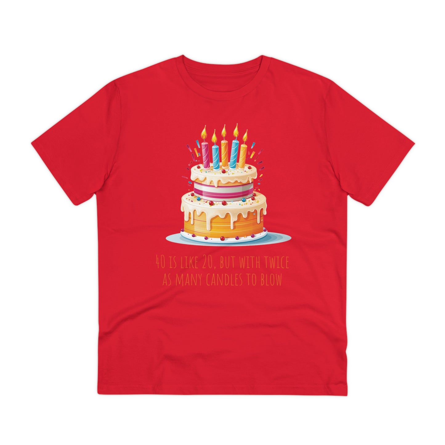 40th Birthday Cake Design T-Shirt : Celebrate in Style and Eco-Friendly