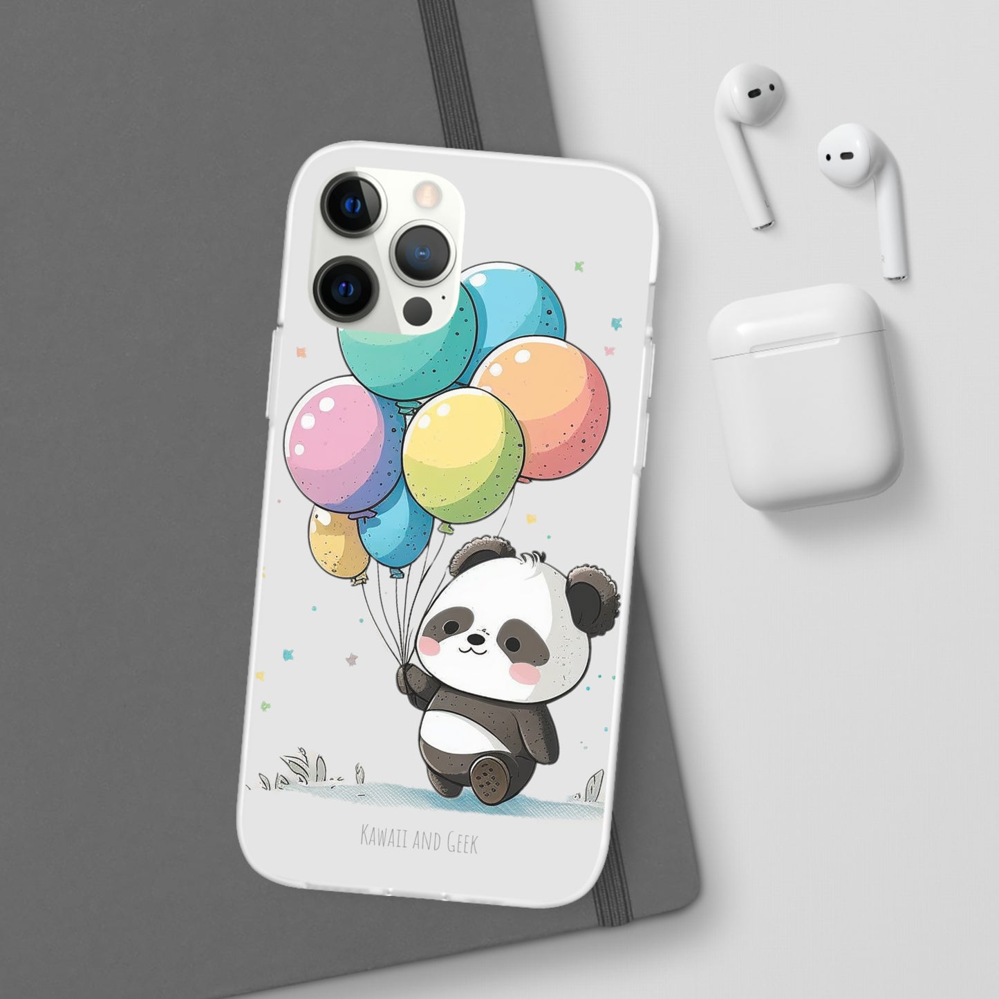 Cute Panda with Balloons flexi Smartphone Case - Add Some Adorable and Protective Style to Your Device