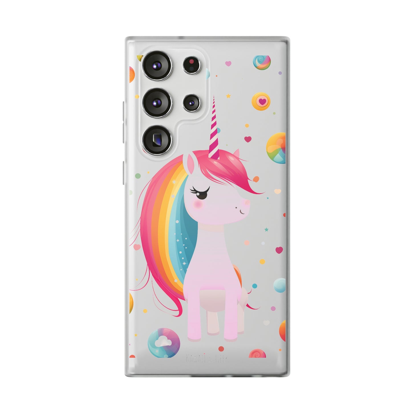 Kawaii Unicorn Flexi Transparent Phone Case