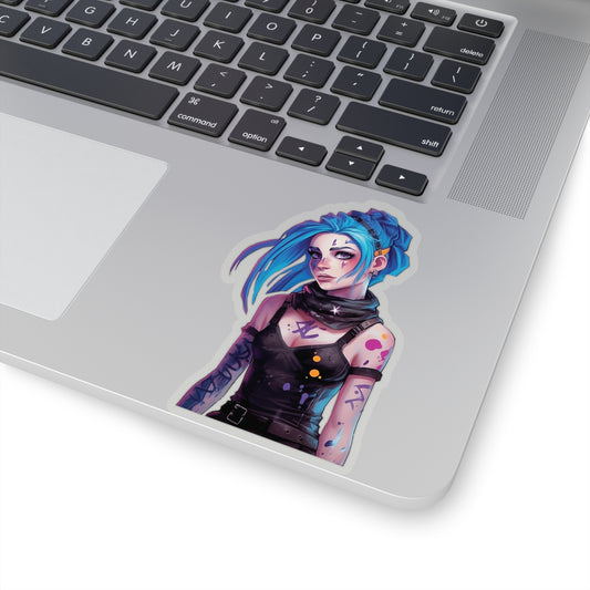 Jinx from Arcane Sticker - Add Some Colorful and Explosive Style to Your Tech - League of Legends