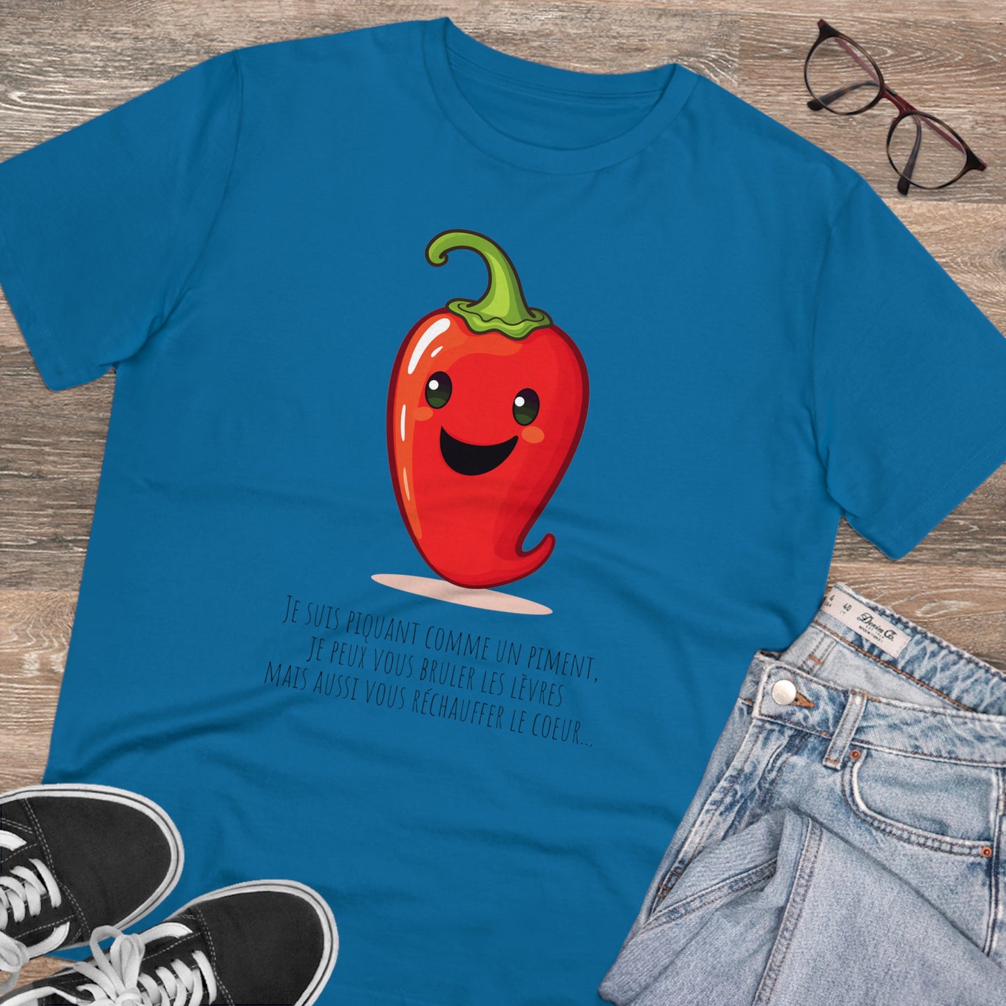 Cute and Smiling Red Hot Pepper Eco-Friendly T-Shirt - FRENCH