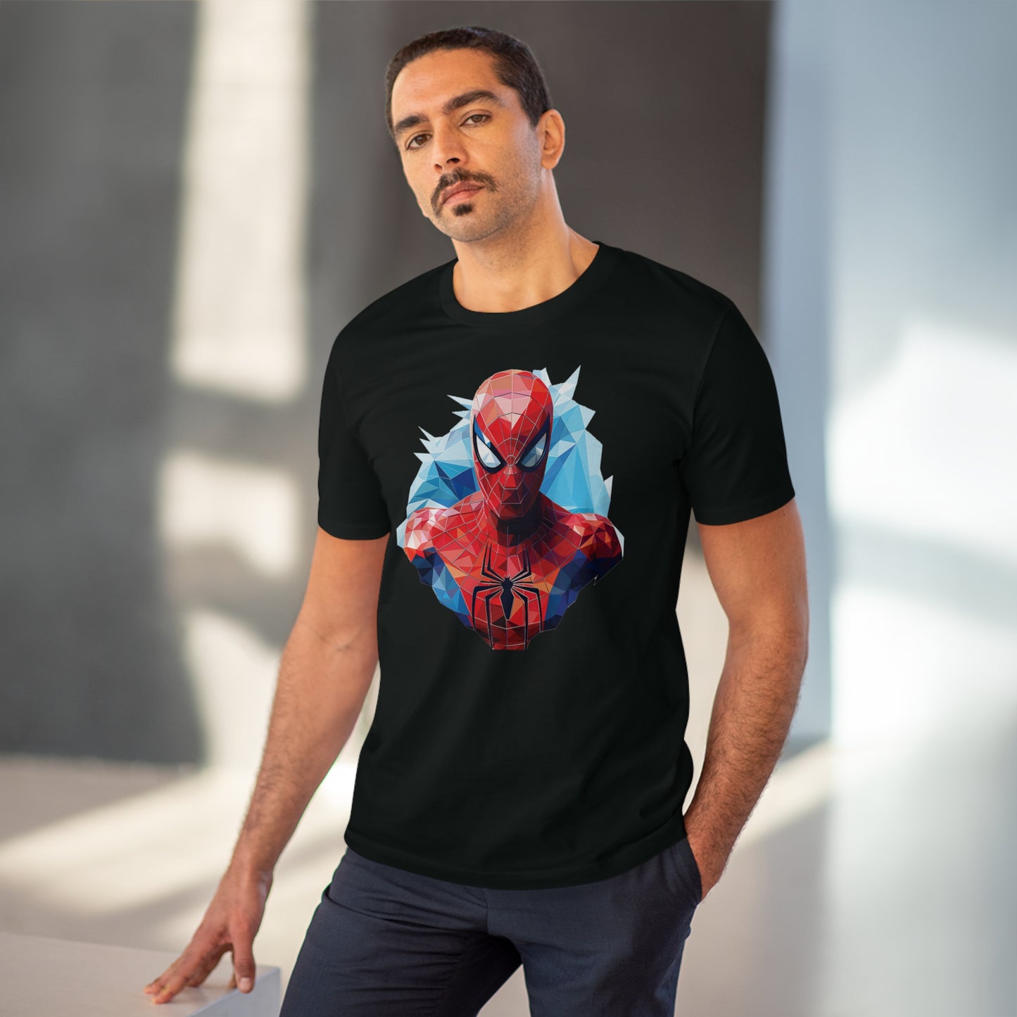 Spider-Man Polygonal Geometric T-Shirt - Swing into Stylish Adventure