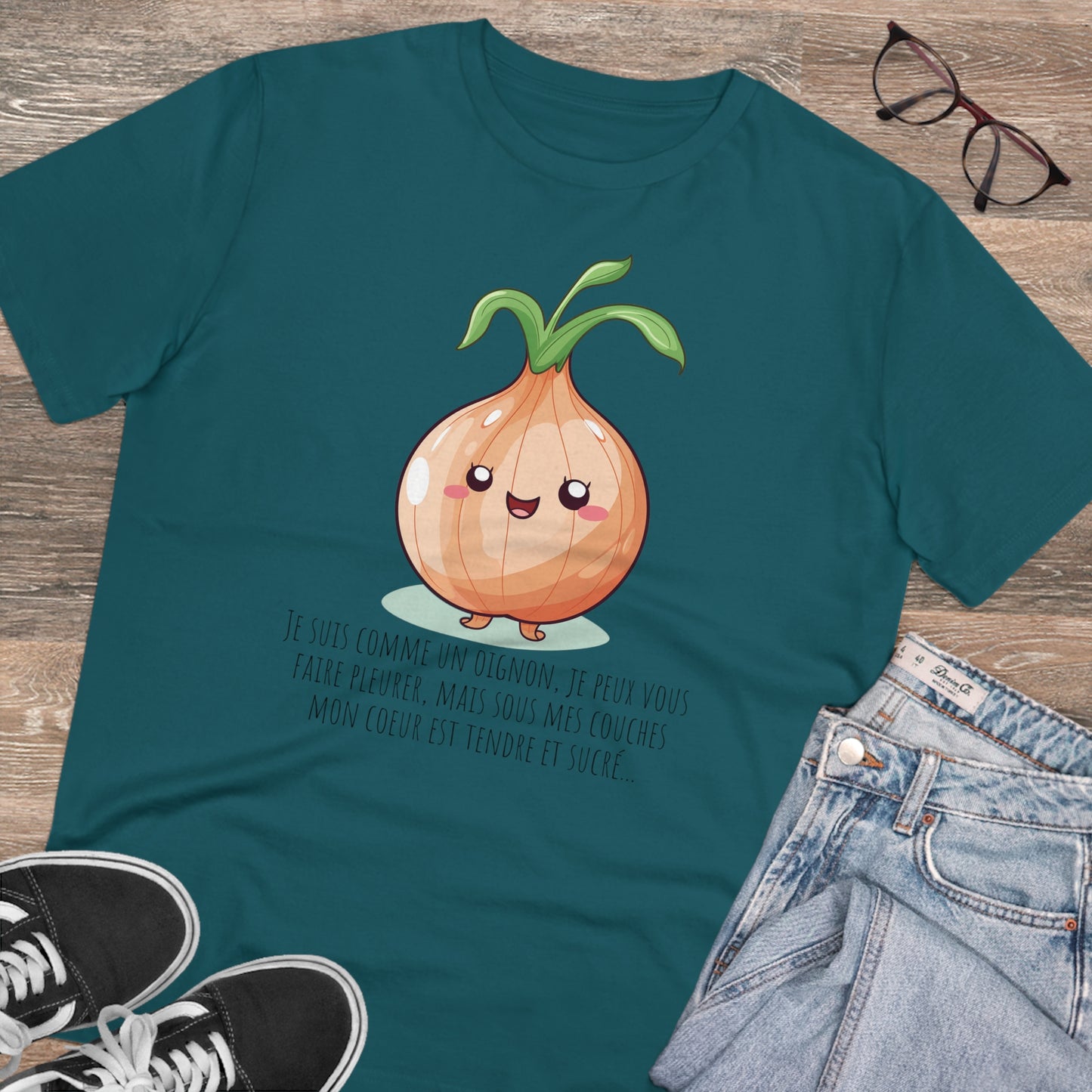 Sweet and Sassy Eco-Friendly Onion T-Shirt for Heartfelt Style - FRENCH