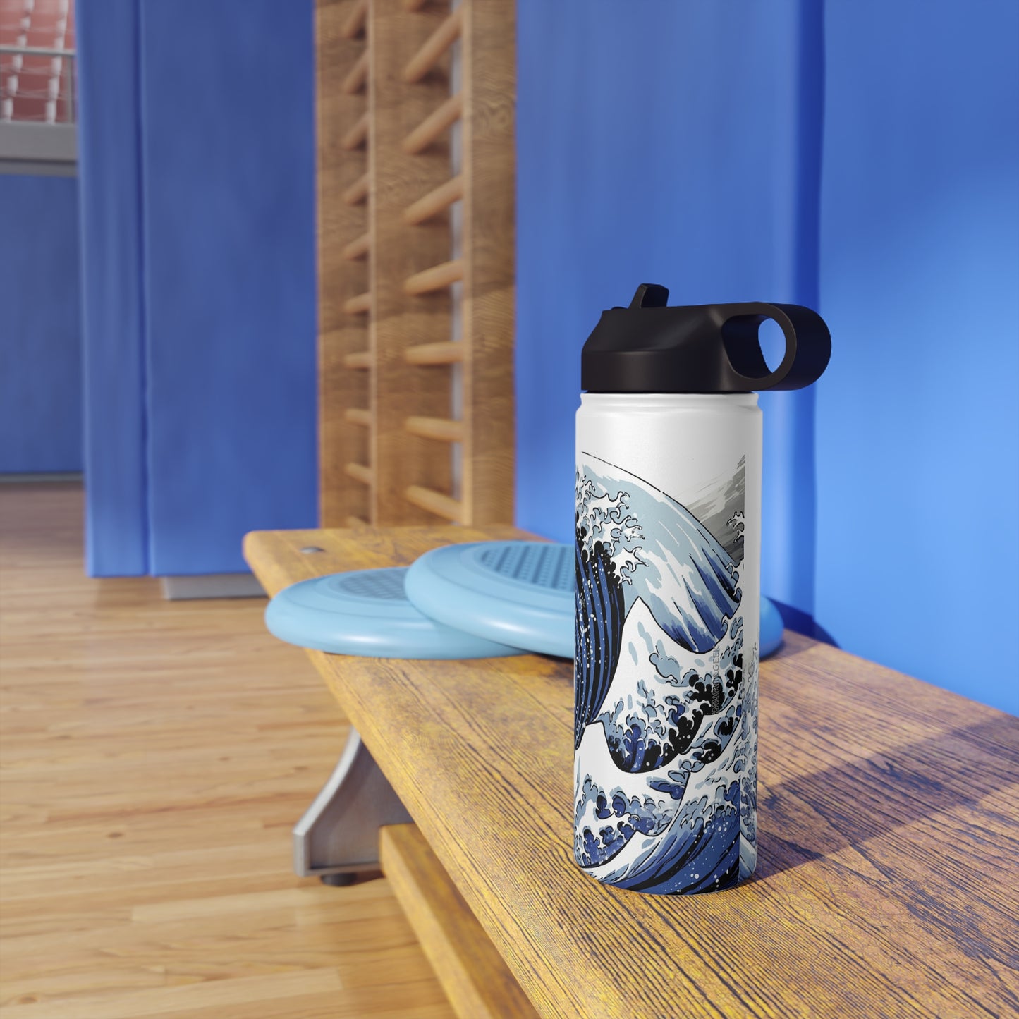 Waves inspired by Hokusai : Stainless Steel Artistic Bottle