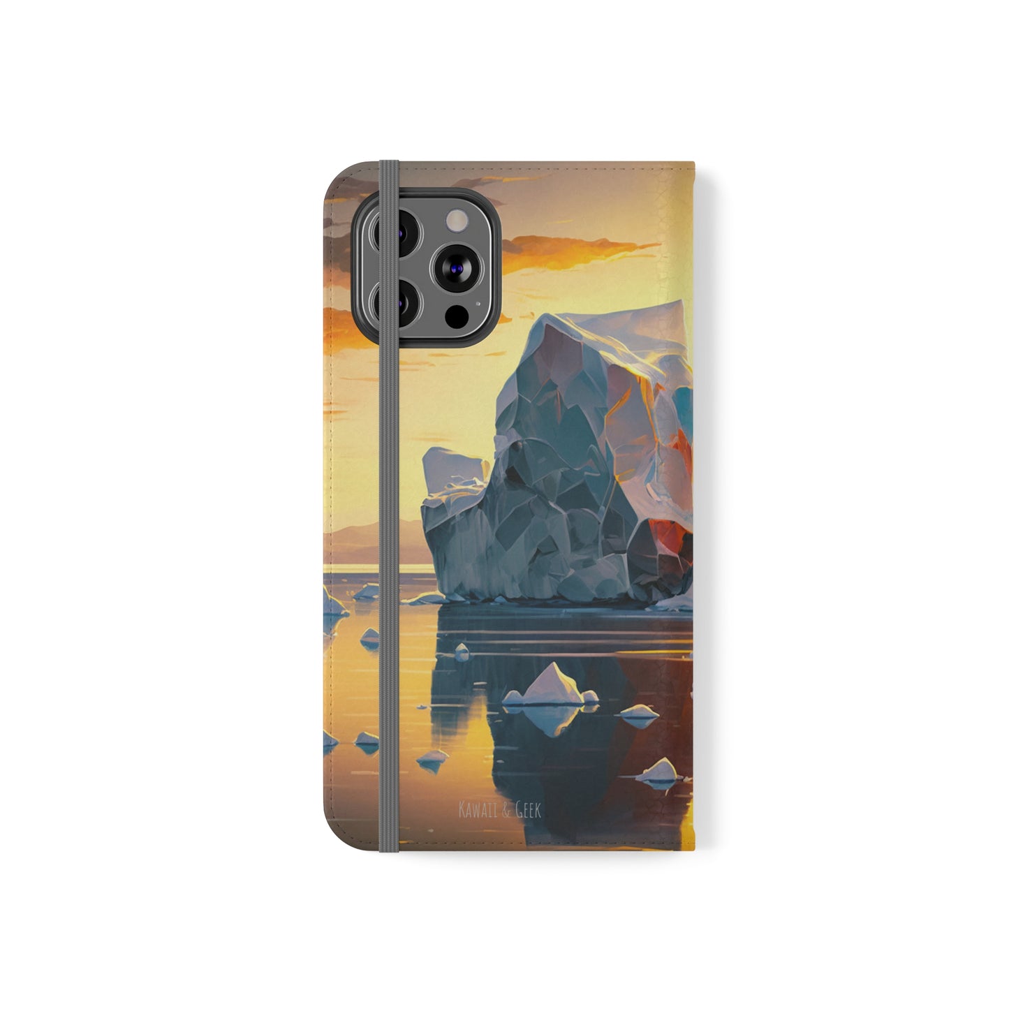 Arctic Landscape and Iceberg at Sunset Flip Phone Case - Capture the Serenity of Nature on Your Device