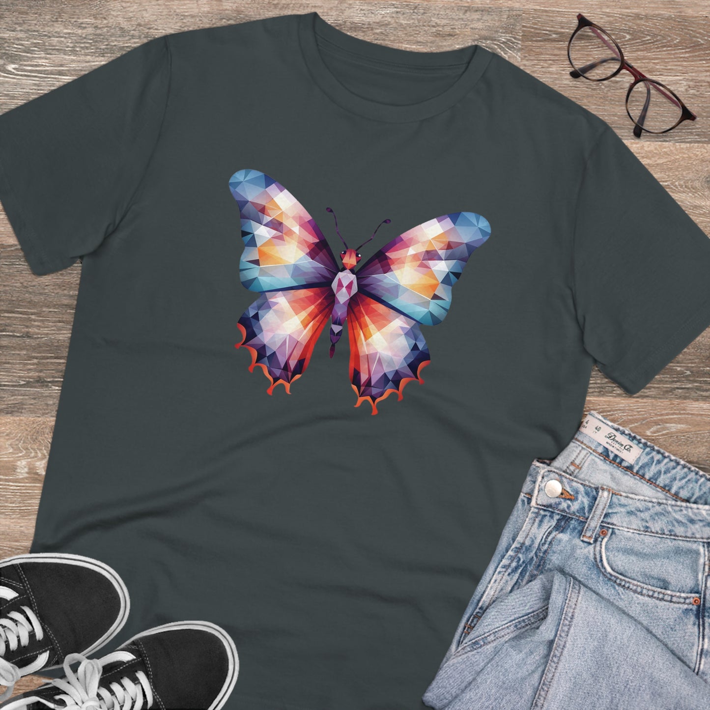 Butterfly Polygonal T-Shirt - Embrace Vibrant Transformation