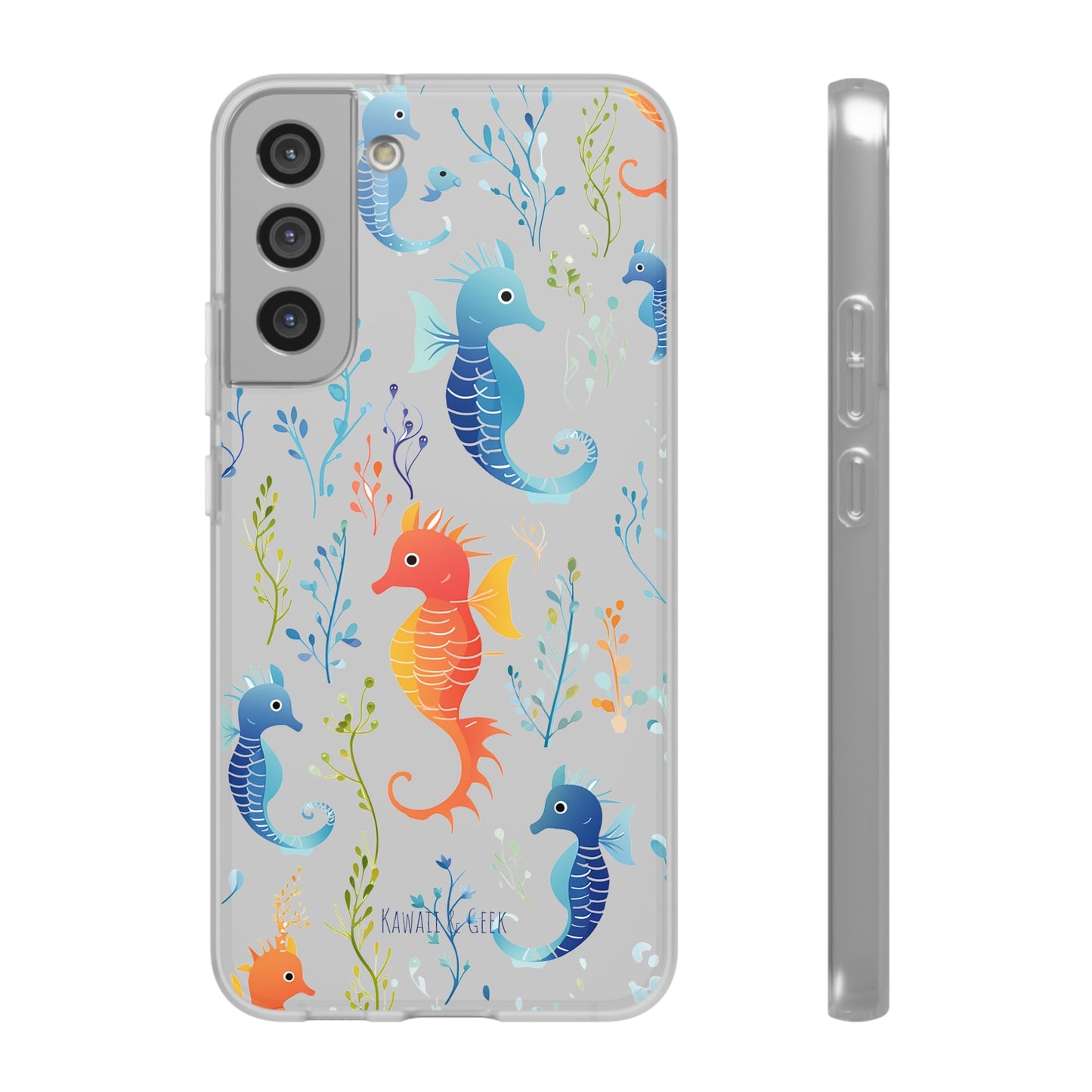 Underwater Seahorse Flexi Transparent phone Case : Dive into Cuteness!