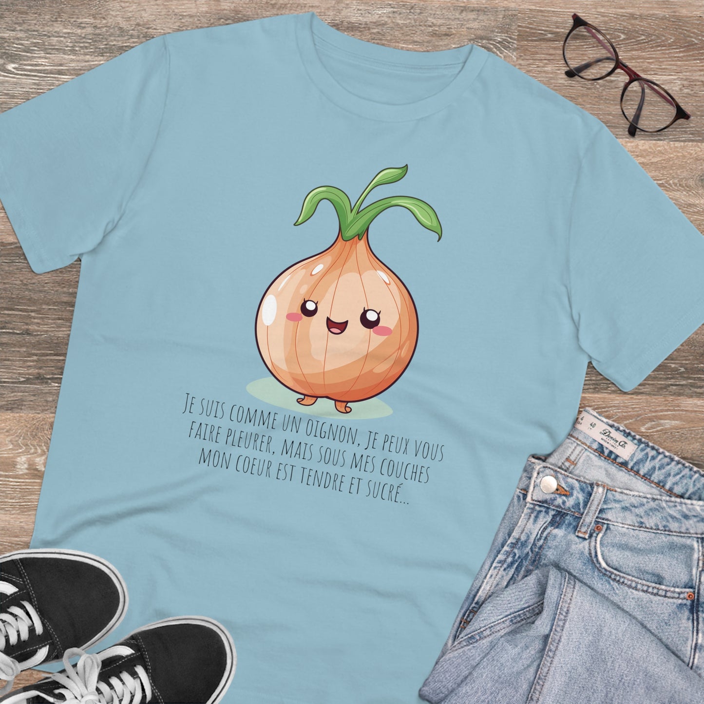 Sweet and Sassy Eco-Friendly Onion T-Shirt for Heartfelt Style - FRENCH