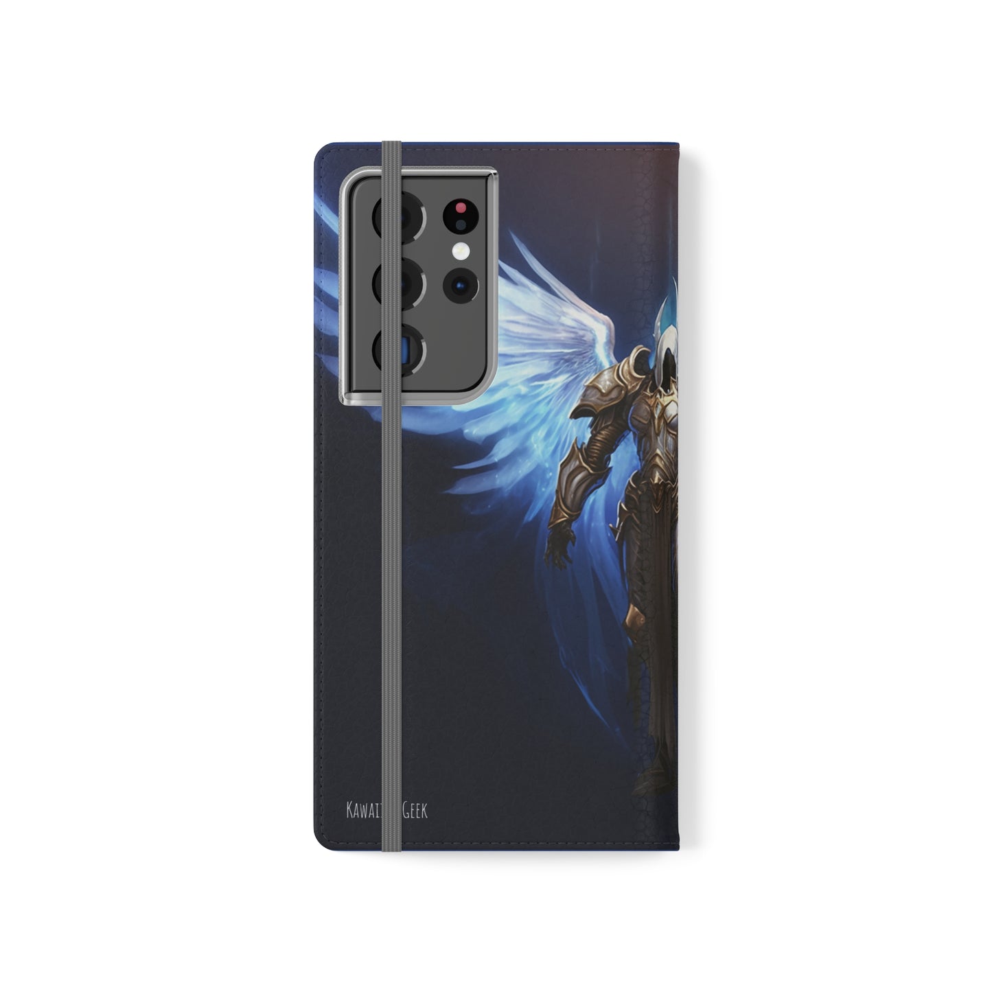 Archangel Flip Phone Case: Ethereal Wings & Sword Design