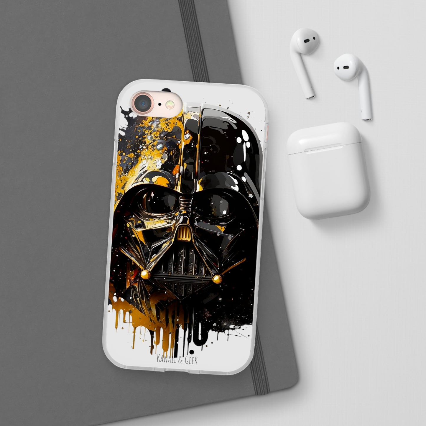 Darth Vader Gold and Black flexi phone Case - Protect Your Phone with Galactic and Artistic Style